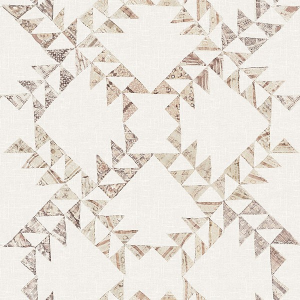 Scrap Quilt Brown Wallpaper