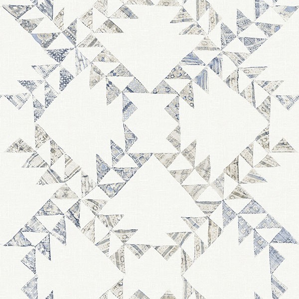 Scrap Quilt Denim Wallpaper