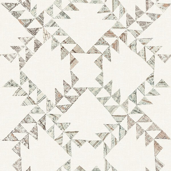 Scrap Quilt Light Brown Wallpaper