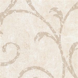 Sansa Cream Plaster Scroll Wallpaper