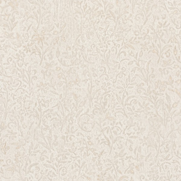 Sculpted Floral Beige Relief Wallpaper