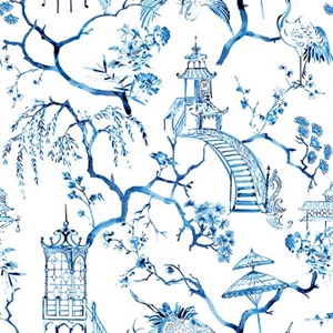 Serena Blue Chinoiserie Wallpaper