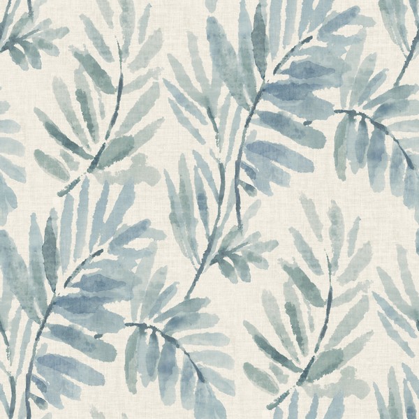 Serenade Blue Ferns Wallpaper
