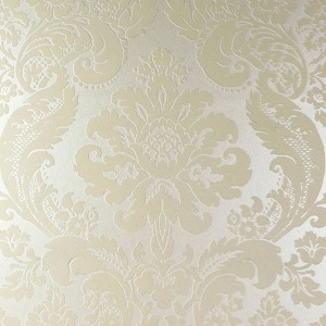 Shadow Cream Flocked Damask Wallpaper