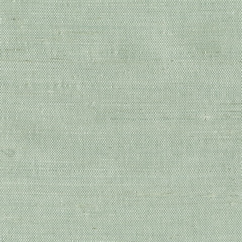 Kimi Light Green Grasscloth Wallpaper