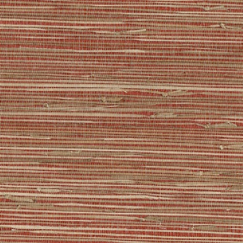 Yan Yan Red Grasscloth Wallpaper