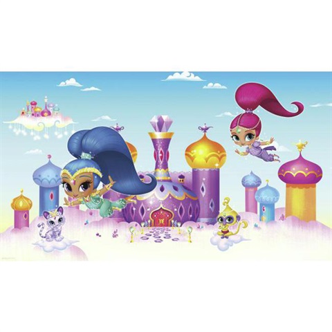 Shimmer And Shine Xl Chair Rail Prepasted Mural 6' X 10.5' - Ultra-Str