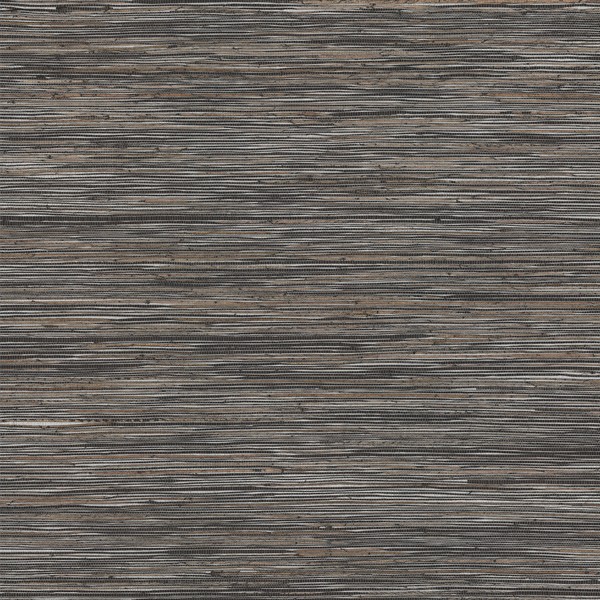 Shimmering Hemp Black & Silver Grasscloth Wallpaper