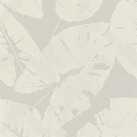 Shylock Light Grey Banana Leaf Wallpaper
