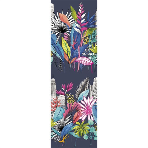 Sierra Indigo Urban Tropic Wallpaper