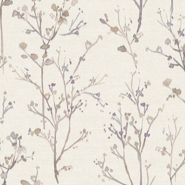Silverling Lavender Budding Branches Wallpaper