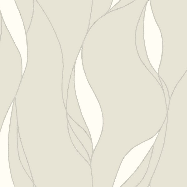 Society Hill Dove Abstract Leaf Wallpaper