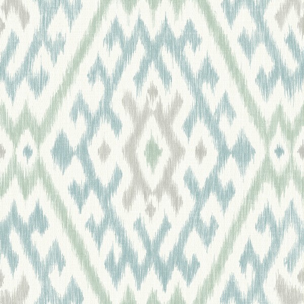 Solola Aqua Ikat Wallpaper