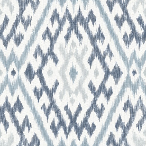 Solola Blue Ikat Wallpaper
