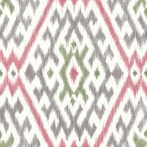 Solola Fuchsia Ikat Wallpaper