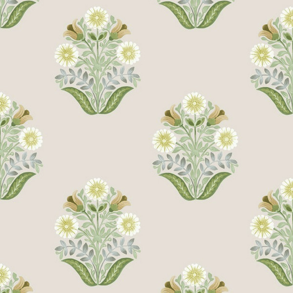 Sophie Sage Floral Medallion Peel & Stick Wallpaper