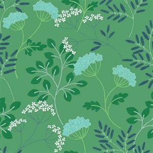 Sorrel Green Botanical Wallpaper