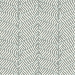 Spa & Silver Luminous Leaves Wallpaper
