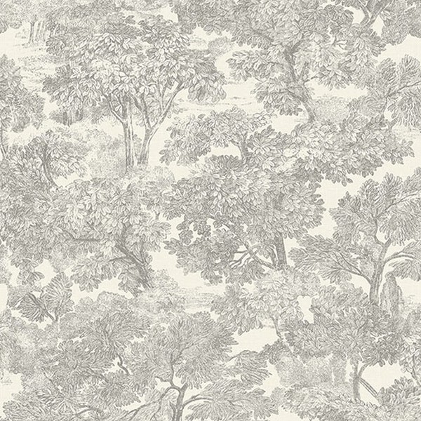 Spinney Grey Toile Wallpaper