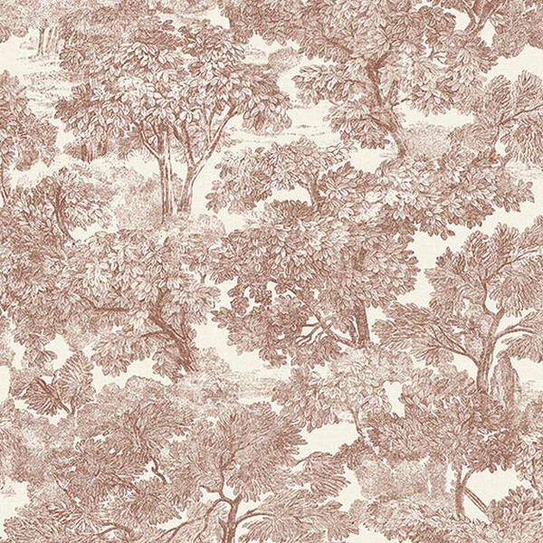 Spinney Red Toile Wallpaper
