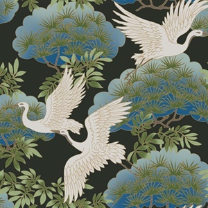 Sprig & Heron Wallpaper