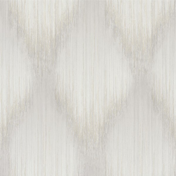 Starfall Dove Metallic Ikat Wallpaper