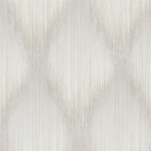 Starfall Dove Metallic Ikat Wallpaper