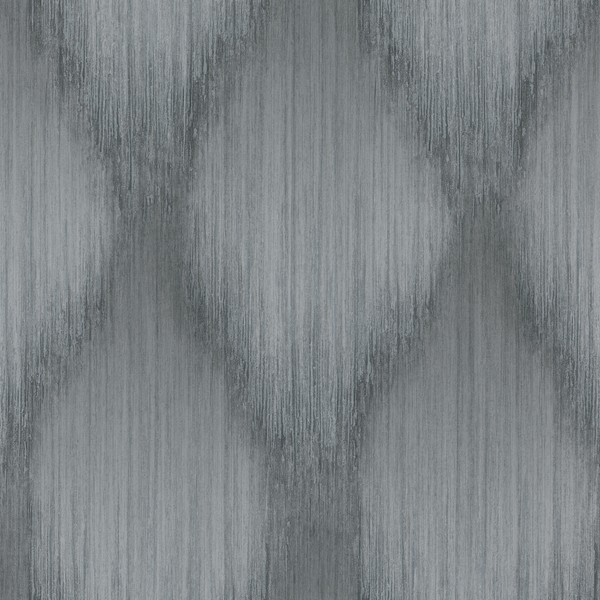Starfall Pewter Metallic Ikat Wallpaper