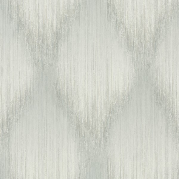 Starfall Sage Metallic Ikat Wallpaper