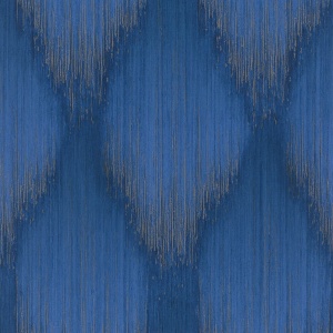 Starfall Sapphire Metallic Ikat Wallpaper