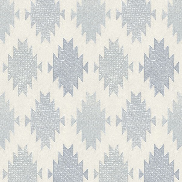 Stitched Heirloom Indigo Wallpaper