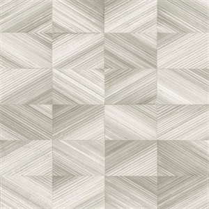 Stratum Taupe Geometric Faux Wood Wallpaper