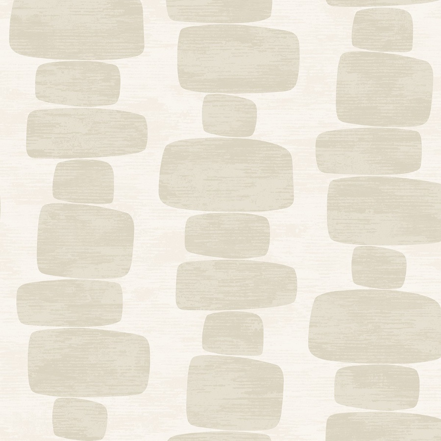 Stripe Block Beige Peel & Stick Wallpaper