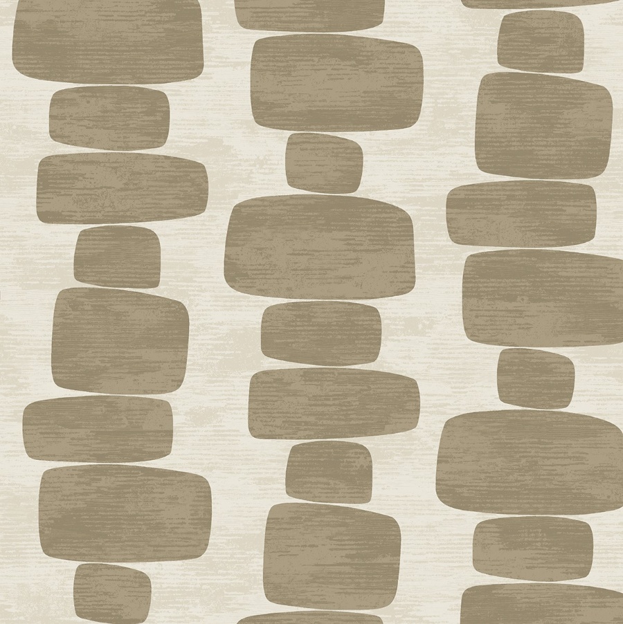 Stripe Block Tan Peel & Stick Wallpaper