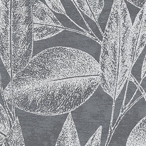 Suki Grey Leaves Wallpaper