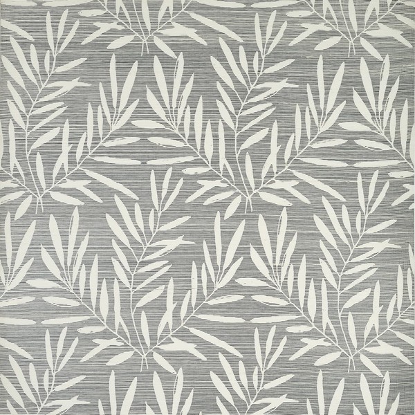 Summer Leaves Charcoal Wallpaper