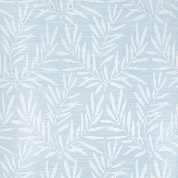 Summer Leaves Light Blue Wallpaper