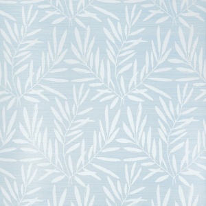 Summer Leaves Light Blue Wallpaper