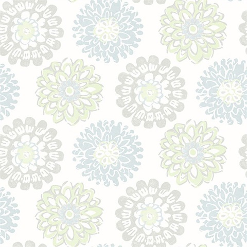 Sunkissed Light Green Floral Wallpaper