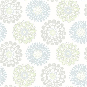 Sunkissed Light Green Floral Wallpaper