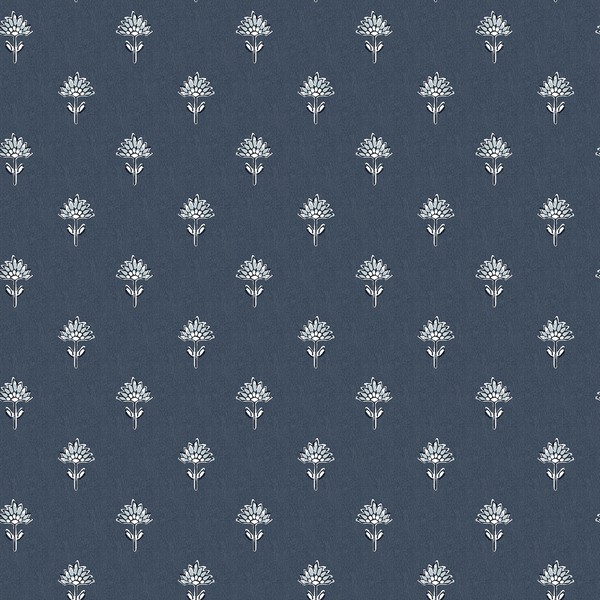Surdiva Indigo Floral Fan Wallpaper
