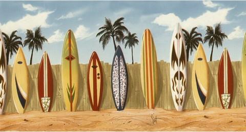 Surf Boards - Wallpaper Border