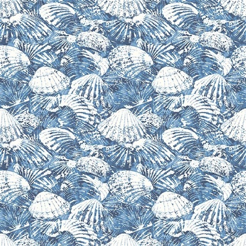 Surfside Blue Shells Wallpaper