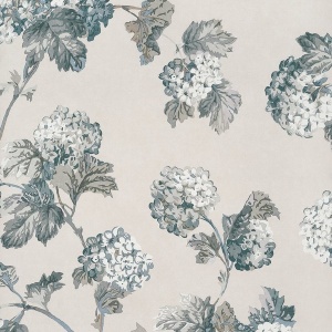 Sussex Hydrangea Slate and Linen Wallpaper