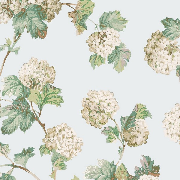 Sussex Hydrangea Soft Blue Wallpaper