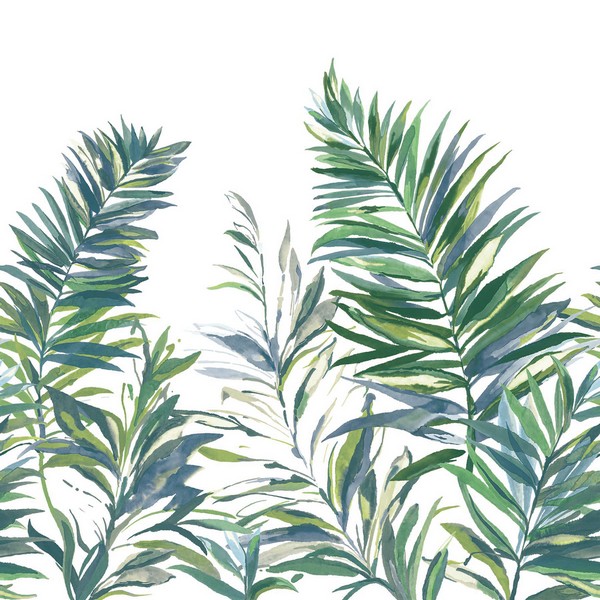 Swaying Palms Green & Blue Mural