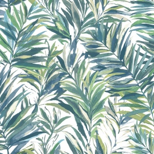 Swaying Palms Green & Blue Wallpaper