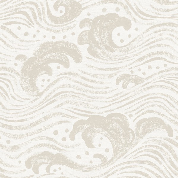 Swell Beige Ocean Wave Wallpaper