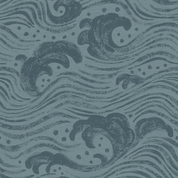 Swell Teal Ocean Wave Wallpaper