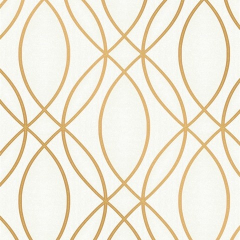 Lisandro Gold Geometric Lattice Wallpaper